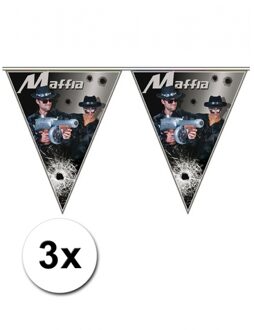 Maffia en gangsters vlaggenlijn - 3x - versiering thema - 500 cm - kunststof