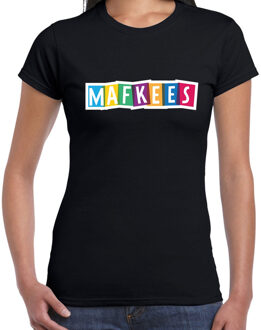 Mafkees fun tekst t-shirt zwart dames L
