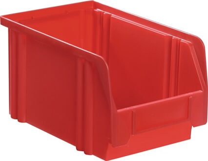 Magazijnbak | L230/200xB140xH130 mm | PS rood | 25 stuks - LK3 ROT LK3 ROT