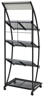Magazine rack 47 x 40 x 134 cm Black and white A4