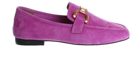 Magenta Su?de Loafers met Gouden Gesp Bibi Lou , Purple , Dames - 37 EU