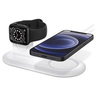 MagFit Duo Docking Stand voor Apple Watch en Magsafe Lader - Wit