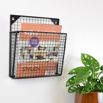 Maggy Tijdschriftenrek Gaas - Mat Zwart - Metaal