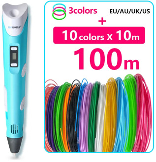 Magic 3d pen for Drawing 3d pens scribble canetas Lcd Display 3 d Pen PLA Filaments Plastic For 3d handles lapiz 3d nozzle gift