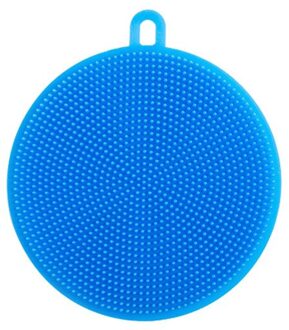 Magic Afwasborstel Schoon Borstel Multifunctionele Siliconen Schuursponsje Pot Pan Wassen Borstels Keuken Cleaner Wassen Tool blauw