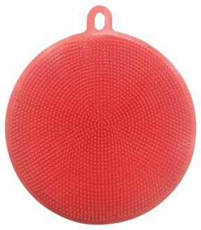 Magic Afwasborstel Schoon Borstel Multifunctionele Siliconen Schuursponsje Pot Pan Wassen Borstels Keuken Cleaner Wassen Tool rood