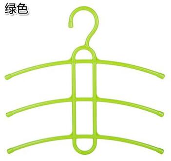 Magic antislip Plastic Droogrekken Visgraten multi-layer Kleerhanger Kledingkast Organizer Kleding Ondersteuning 2 Stuks/partij groen