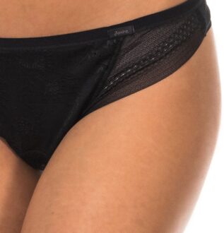 Magic Band slip met Braziliaans effect ademende stof 1031622 dames - maat L Zwart