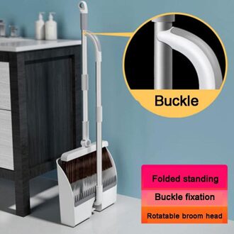 Magic Bezem En Stoffer Set Roestvrij Huishoudelijke Zachte Haar Floor Cleaning Bezem Magnetische Handvat Winddicht Stoffer Kruimel Collector gesp-2stk