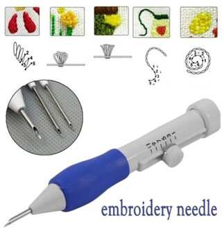 Magic Borduren Pen Borduurwerk Naald Weven Tool Fancy Silicagel 1 * Borduren Pen + 4 * Naalden Voor Borduurwerk