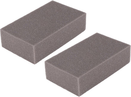 Magic Clean autospons - 2x - grijs - foam - 19,5 x 11,5 x 7 cm - jumbo - was spons