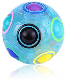 Magic Cube Speed Regenboog Puzzels Bal Voetbal Glow in The Dark Educatief Speelgoed voor Kinderen Volwassen Kinderen Speelgoed luminous blauw