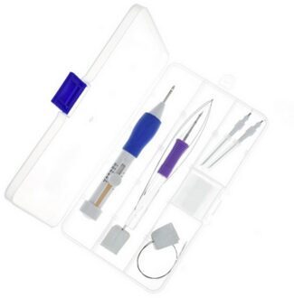 Magic Diy Borduren Pen Breien Naaien Tool Kit Punch Naald Set W/50 Threads Plastic + Staal Thuis Decoratie ornament