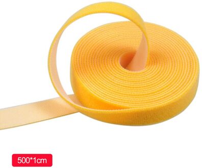 Magic Draad Organisator Kabelhaspel 5M Haak Kabelbinders Zelfklevende Sluiting Tape Bandjes Tape Draad Lijn Tie Diy accessoires geel