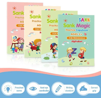 Magic Exercise Book Children's Exercise Manual Recycling Letters Numbers Drawing Addition And Subtraction Magic Exercise Book