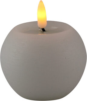 Magic Flame LED kaars/bolkaars - rond - wit - D8 x H7,5 cm