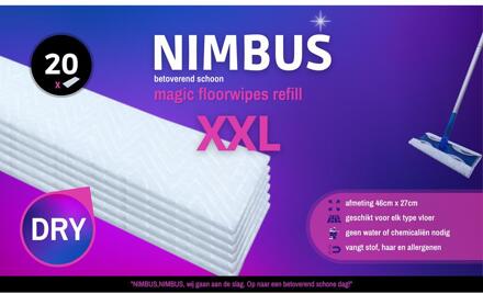 Magic floorwipes navulling 46x27cm 20st. wit