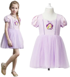 Magic Hair Lace Tulle Tutu Girls Summer Tangled Princess Cosplay Dress For Girls Children Halloween Party Costumes