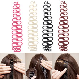 Magic Hair Twist Styling Bun Maker Franse Haar Vlechten Tool Roller Met Haak Willekeurige Kleur