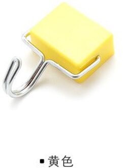 Magic Magnetische Haken Opknoping Sleutel Diversen Keuken Koelkast Sterke Magneet Kleverige Haak Thuis 180 Graden Draaien Metalen Haak geel