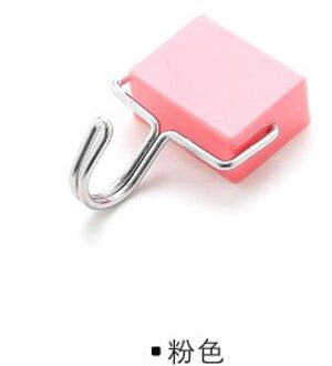 Magic Magnetische Haken Opknoping Sleutel Diversen Keuken Koelkast Sterke Magneet Kleverige Haak Thuis 180 Graden Draaien Metalen Haak Roze
