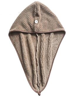 Magic Microfiber Haar Sneldrogende Droger Handdoek Bad Wrap Hoed Quick Cap Tulband Droog Knop Bad Tulband bruin