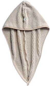 Magic Microfiber Haar Sneldrogende Droger Handdoek Bad Wrap Hoed Quick Cap Tulband Droog Knop Bad Tulband khaki