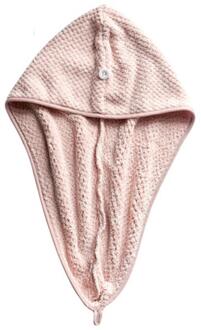 Magic Microfiber Haar Sneldrogende Droger Handdoek Bad Wrap Hoed Quick Cap Tulband Droog Knop Bad Tulband roze