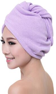Magic Microfiber Haar Sneldrogende Droger Handdoek Badhanddoek Cap Douche Hoed Zachte Douche Cap Hoed Voor Dame Man Baden drogen Gereedschap paars