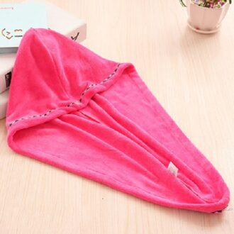 Magic Microfiber Haar Sneldrogende Droger Handdoek Verdikte Microfiber Droog Haar Cap Bad Wrap Super Absorberende Douche Cap Voor Lady roos rood