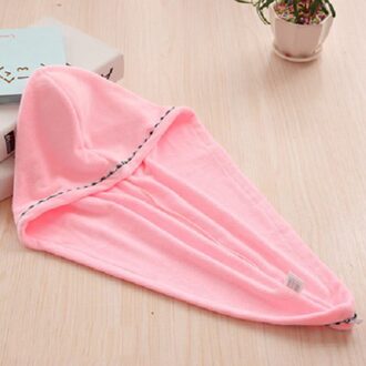 Magic Microfiber Haar Sneldrogende Droger Handdoek Verdikte Microfiber Droog Haar Cap Bad Wrap Super Absorberende Douche Cap Voor Lady Roze