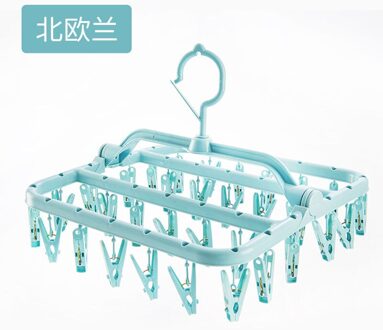 Magic Multi-Poort Ondersteuning Hangers Voor Kleding Droogrek Multifunctionele Plastic Kledingrek Drogen Hanger Opslag Hangers blauw