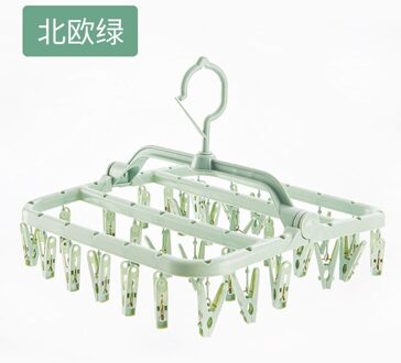 Magic Multi-Poort Ondersteuning Hangers Voor Kleding Droogrek Multifunctionele Plastic Kledingrek Drogen Hanger Opslag Hangers groen