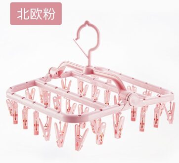 Magic Multi-Poort Ondersteuning Hangers Voor Kleding Droogrek Multifunctionele Plastic Kledingrek Drogen Hanger Opslag Hangers roze