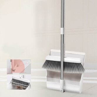 Magic Opvouwbare Rechtop Bezem En Stoffer Set Winddicht Roterende Staande Stof Pan Met Uitschuifbare Bezemsteel Reinigingsborstel