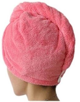 Magic Quick Droog Haar Hoed Vrouwen Badkamer Super Absorberende Microfiber Handdoek Droog Haar Cap Rood