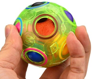 Magic Regenboog Bal Cube Speed Puzzel Bal Kids Educatief Grappige Speelgoed Voor Kinderen Volwassen Stress Reliever 1stk Luminous groen