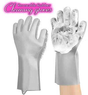 Magic Silicone Diswashing Handschoenen Grijs Siliconen Keuken Wassen Handschoenen voor Huishoudelijke Car Cleaning Hittebestendige Pet Grooming