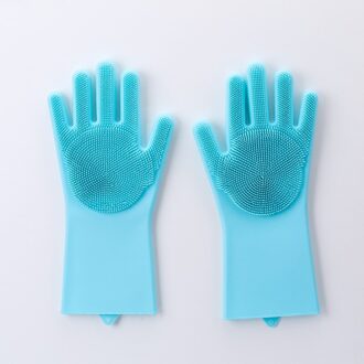 Magic Silicone Vaatwasser Wassen Handschoenen Keuken Accessoires Handschoen Schotel Huishoudelijk Gereedschap Voor Cleaning Auto Huishouden blauw