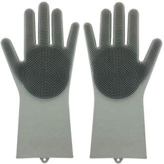Magic Silicone Vaatwasser Wassen Handschoenen Keuken Accessoires Handschoen Schotel Huishoudelijk Gereedschap Voor Cleaning Auto Huishouden grijs