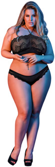 magic silk Halter Bandeaux en Panty Set - 2X - Zwart
