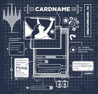 Magic The Gathering Card Grid Dames T-shirt - Navy - XXL Blauw