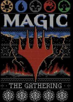 Magic: The Gathering Colours Of Magic Knit Heren Kerst T-shirt - zwart - 5XL