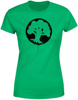 Magic The Gathering Ladies T-Shirt Green Mana Splatter Size L