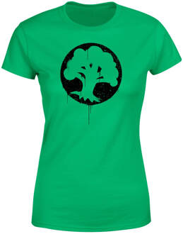 Magic the Gathering Ladies T-Shirt Green Mana Splatter Size S