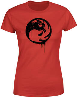 Magic The Gathering Ladies T-Shirt Red Mana Splatter Size S