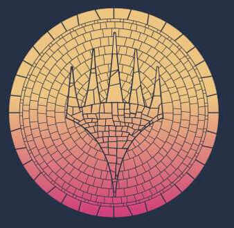 Magic: The Gathering Theros: Beyond Death Planeswalker Symbol Gradient Men's T-Shirt - Navy - XXL Blauw