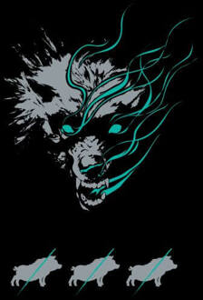 Magic The Gathering Throne of Eldraine Big Bad Wolf Women's T-Shirt - Black - XXL Zwart