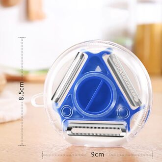 Magic Trio Peeler Slicer Rvs Dunschiller Shredder Julienne Groentesnijder Multi Peel Blade Rasp Keuken Vruchten Tool blauw