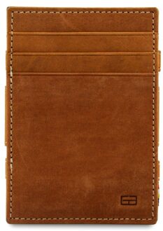 Magic Wallet Essenziale met Muntvak RFID Leder Cognac